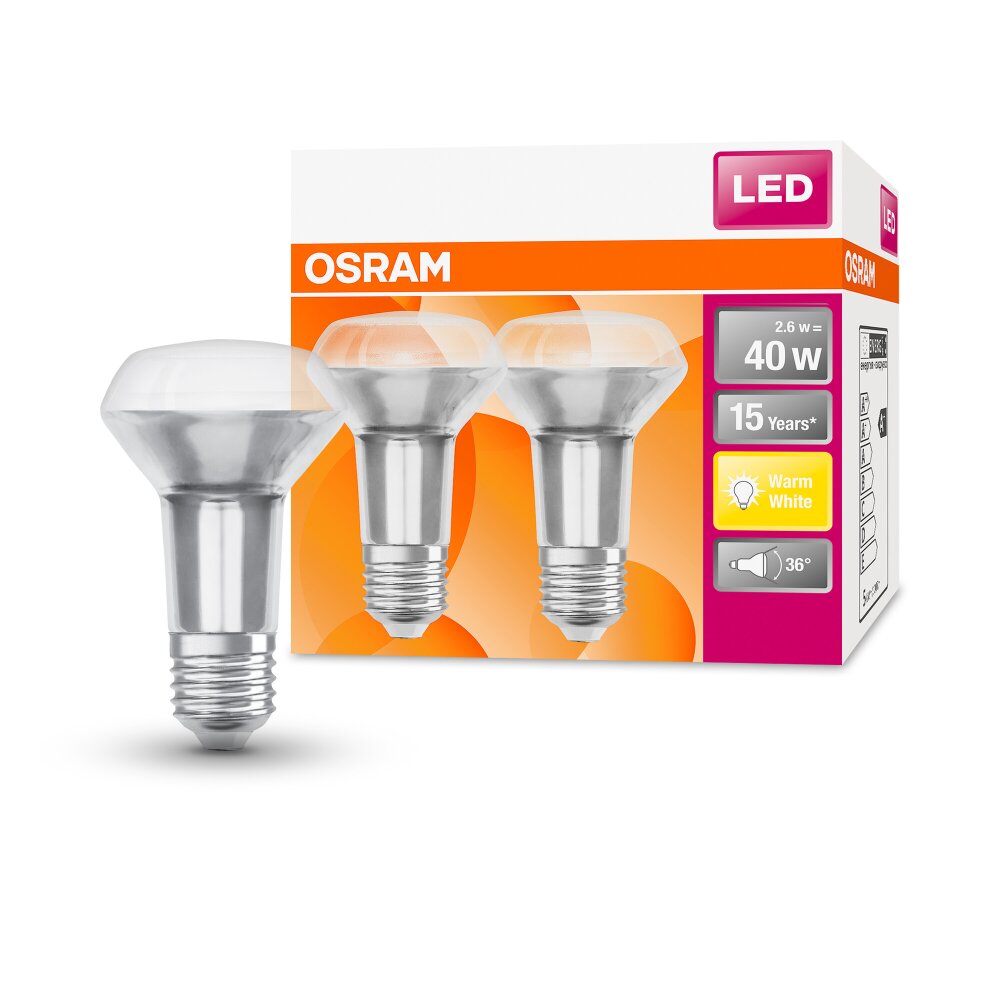 OSRAM LED STAR 2er Set E27 2,6 Watt 2700 Kelvin 210 Lumen main product photo