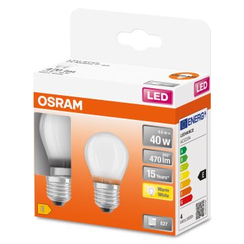 OSRAM LED Retrofit 2er Set E27 4 Watt 2700 Kelvin 470 Lumen