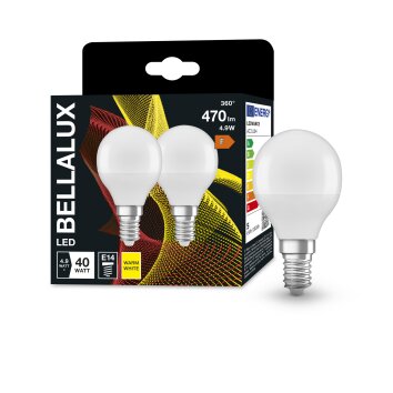 BELLALUX® 2er Set LED E14 4,9 Watt 2700 Kelvin 470 Lumen