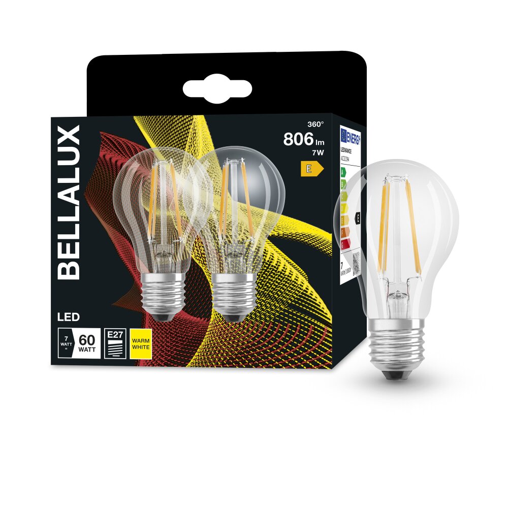 BELLALUX® 2er Set LED E27 6,5 Watt 2700 Kelvin 806 Lumen main product photo