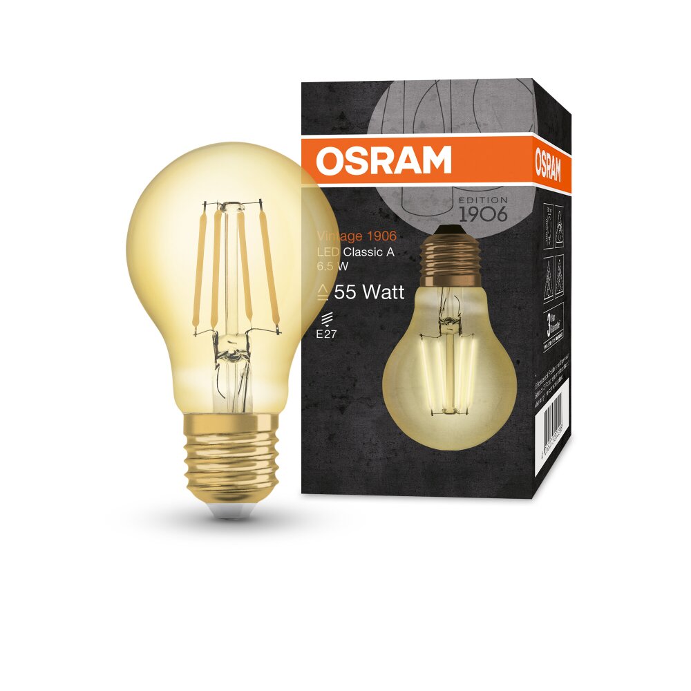 OSRAM Vintage 1906® LED E27 6,5 Watt 2400 Kelvin 650 Lumen main product photo