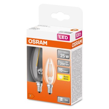 OSRAM LED Retrofit 2er Set E14 2,5 Watt 2700 Kelvin 250 Lumen