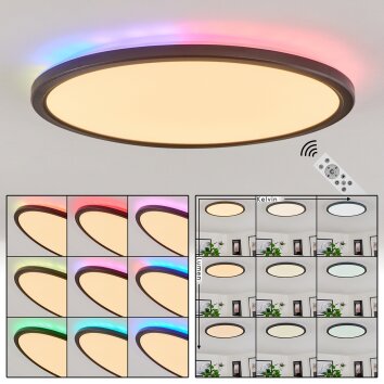 Hortinhas Deckenpanel LED Schwarz, 1-flammig, Fernbedienung, Farbwechsler