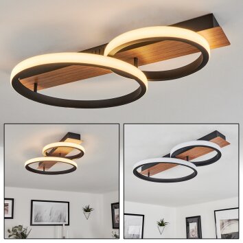 Canhestros Deckenleuchte LED Holzoptik, Schwarz, 1-flammig Canhestros Deckenleuchte LED Holzoptik, Schwarz, 1-flammig