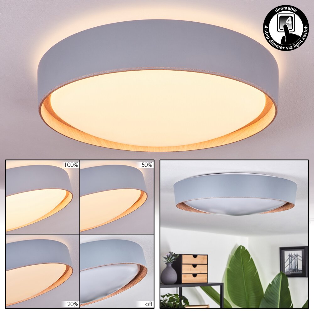 Louea Deckenleuchte LED Braun, Grau, Holzoptik, 1-flammig main product photo