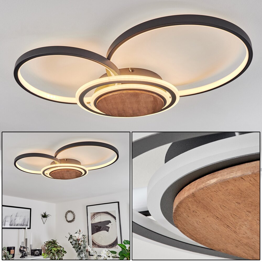 Kassambene Deckenleuchte LED Anthrazit, Naturfarben, 1-flammig main product photo