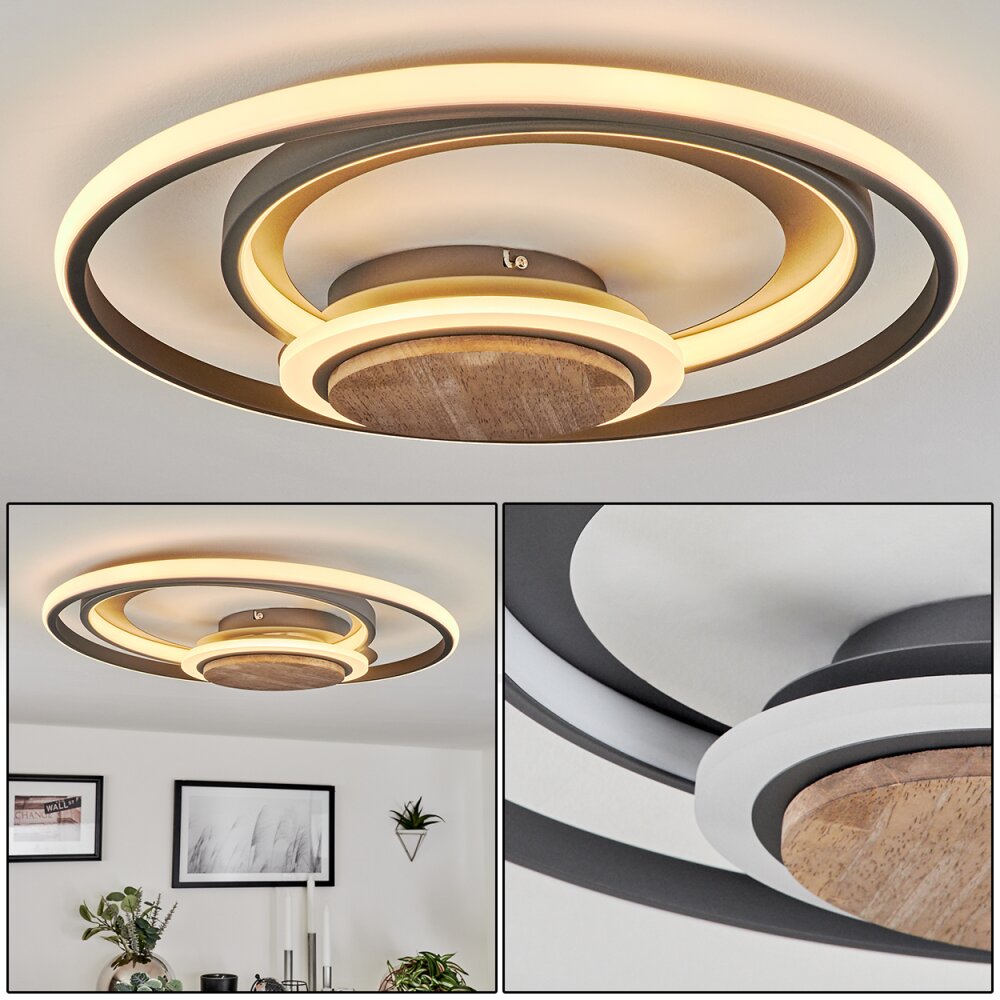 Kassambene Deckenleuchte LED Anthrazit, Naturfarben, 1-flammig main product photo