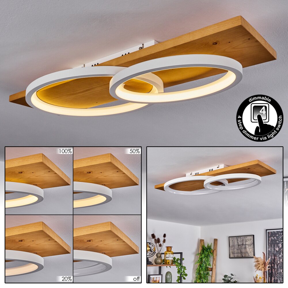 Pompu Deckenleuchte LED Naturfarben, Weiß, 1-flammig main product photo