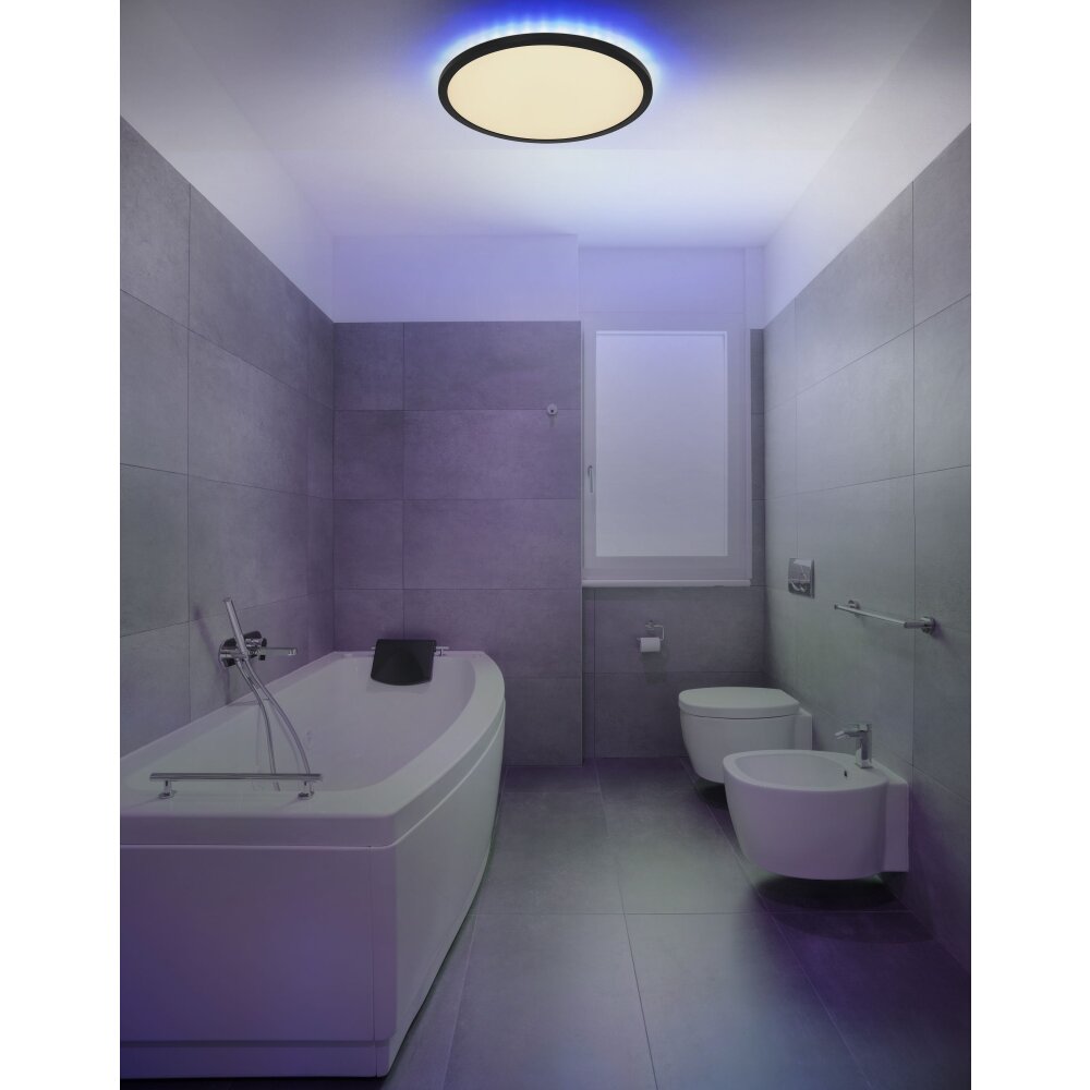 Globo SAPANA Außendeckenleuchte LED Schwarz, 1-flammig, Fernbedienung, Farbwechsler main product photo