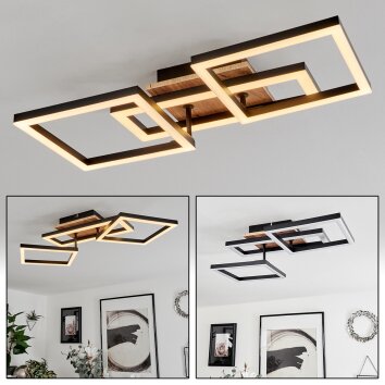 Bealo Deckenleuchte LED Braun, Holzoptik, Schwarz, 1-flammig