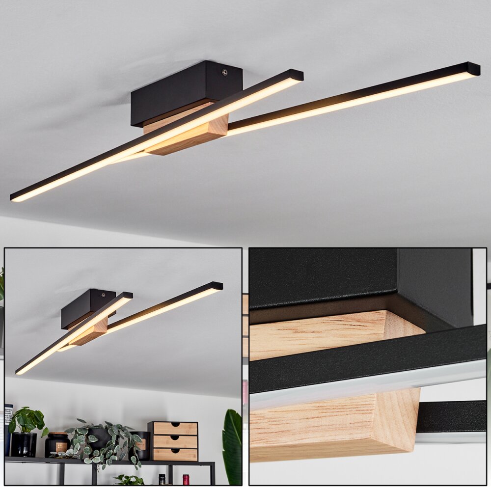 Meiral Deckenleuchte LED Naturfarben, Schwarz, 2-flammig main product photo
