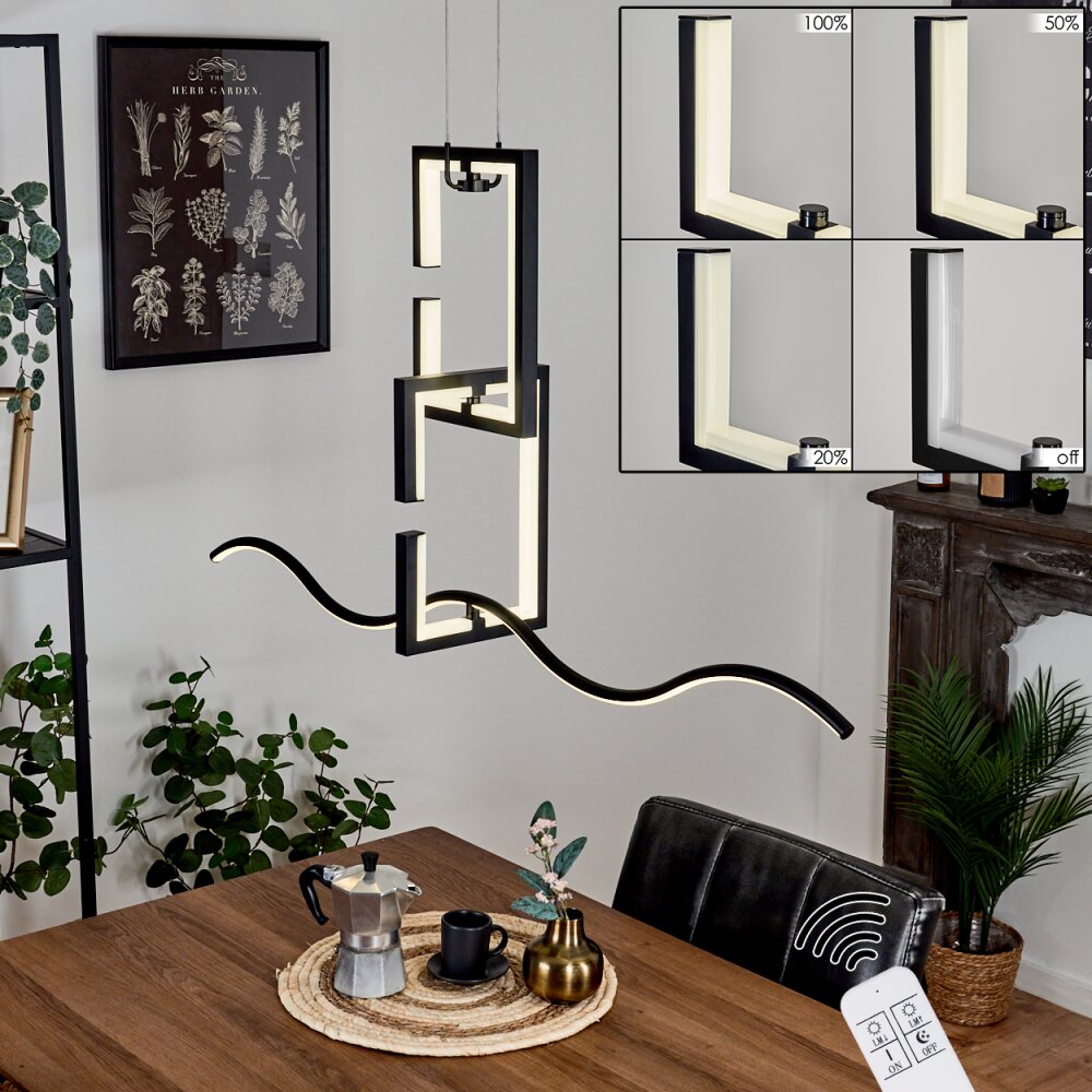 Chlak Pendelleuchte LED Schwarz, 3-flammig, Fernbedienung main product photo