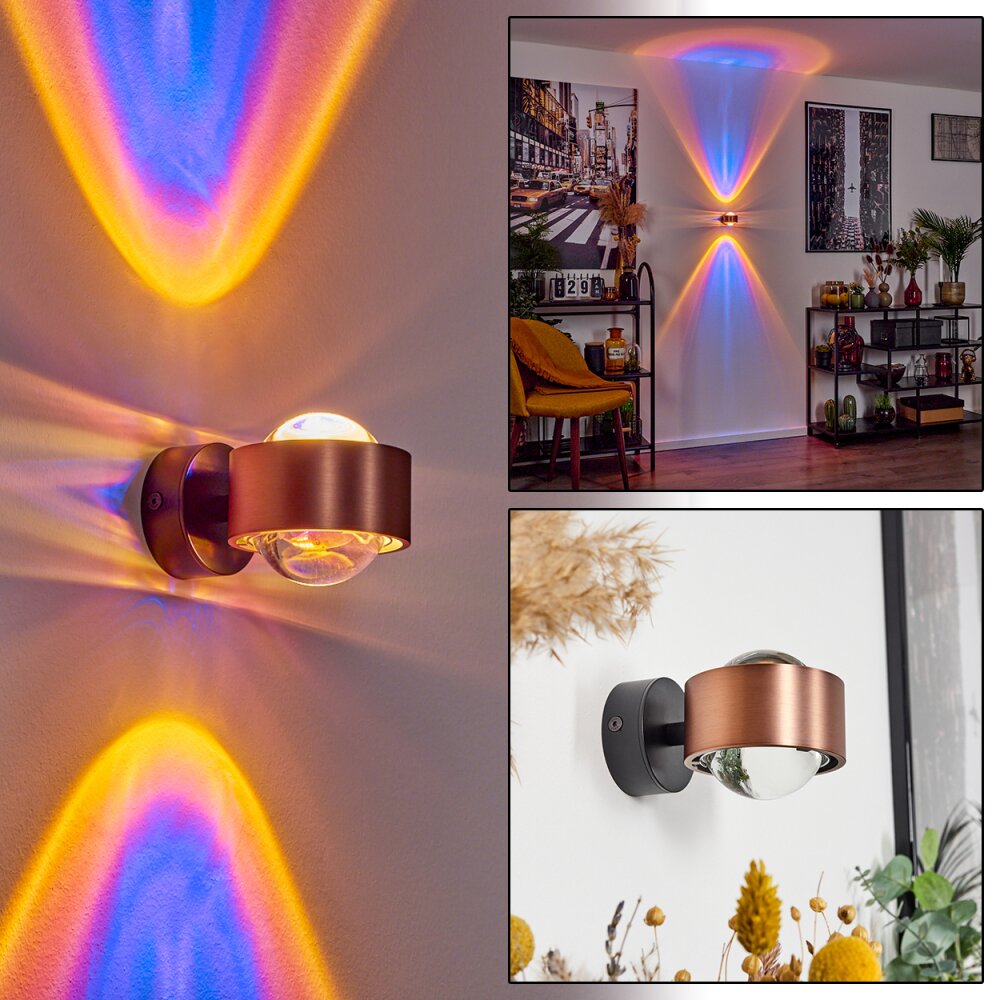 Sapri Wandleuchte Kupferfarben, Schwarz, 1-flammig main product photo