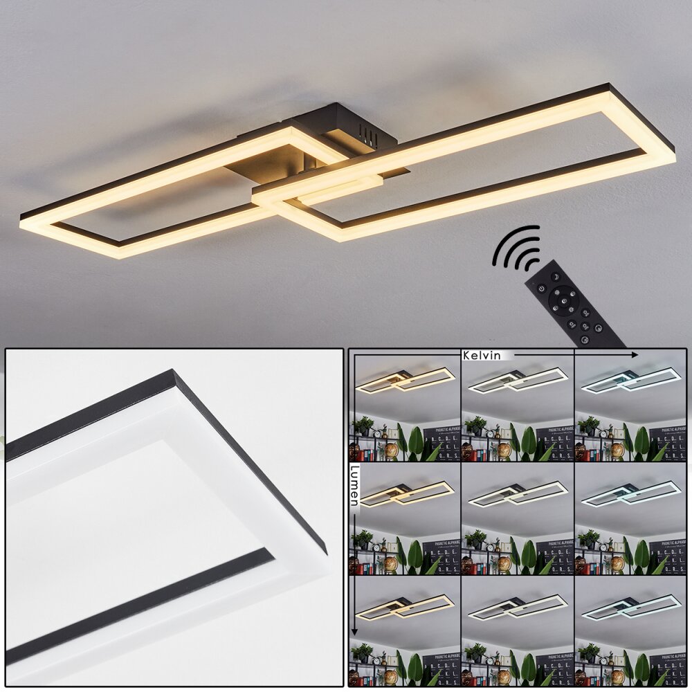 Hyacinthe Deckenleuchte LED Schwarz, 1-flammig, Fernbedienung main product photo