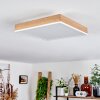 Salmi Deckenleuchte LED Braun, Holzoptik, Weiß, 1-flammig