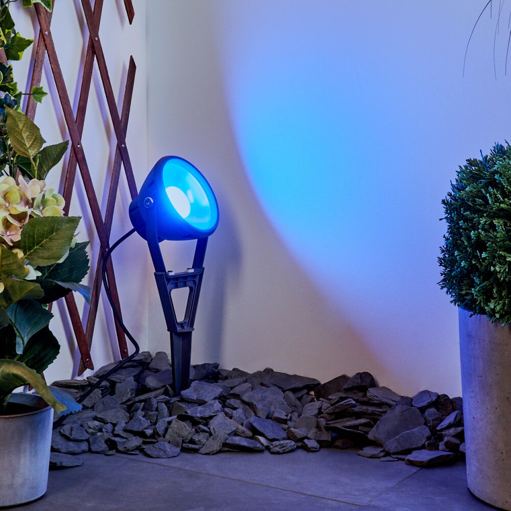 Idual Phniet Gartenstrahler LED Schwarz, 1-flammig, Fernbedienung, Farbwechsler