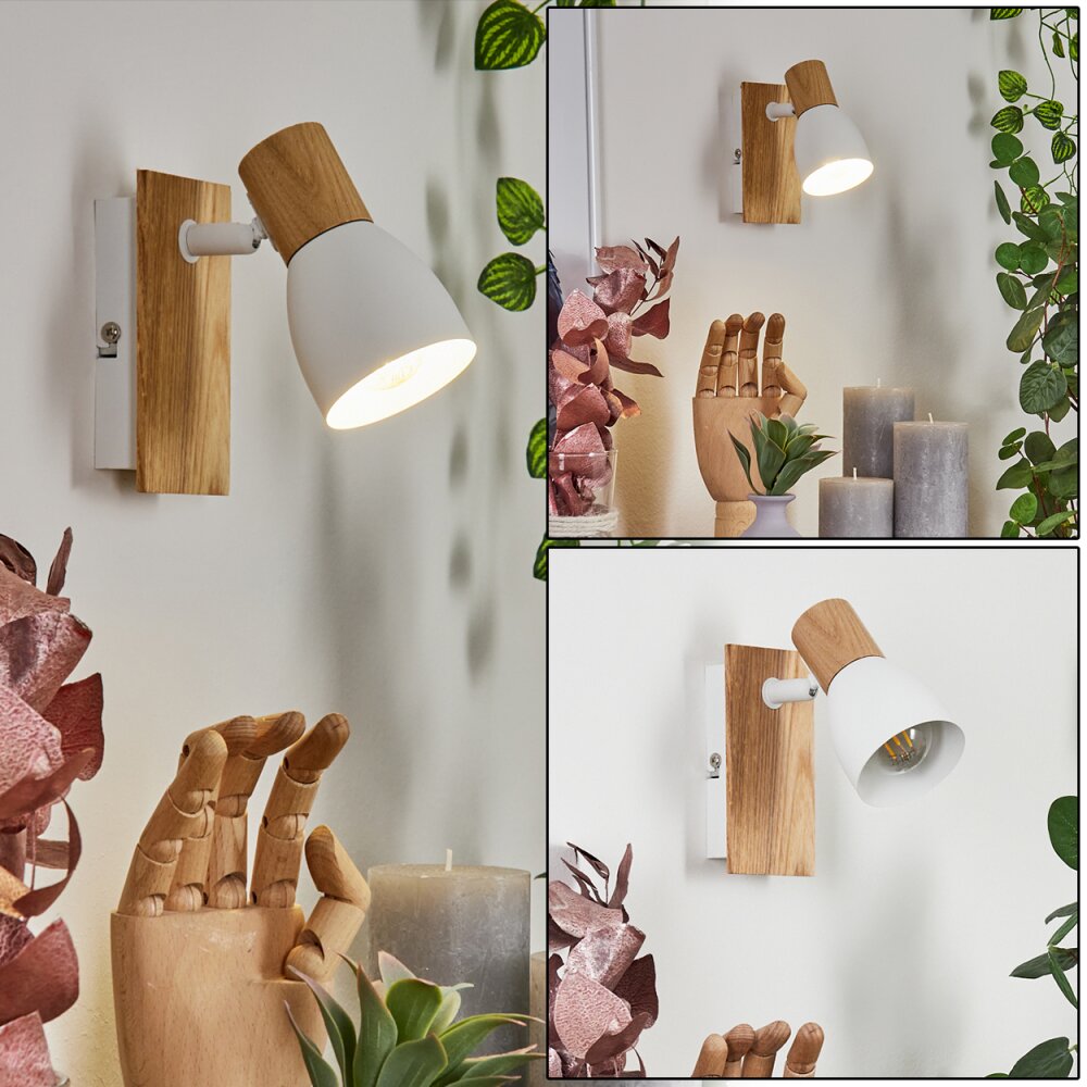 Kouek Wandleuchte Naturfarben, Weiß, 1-flammig main product photo