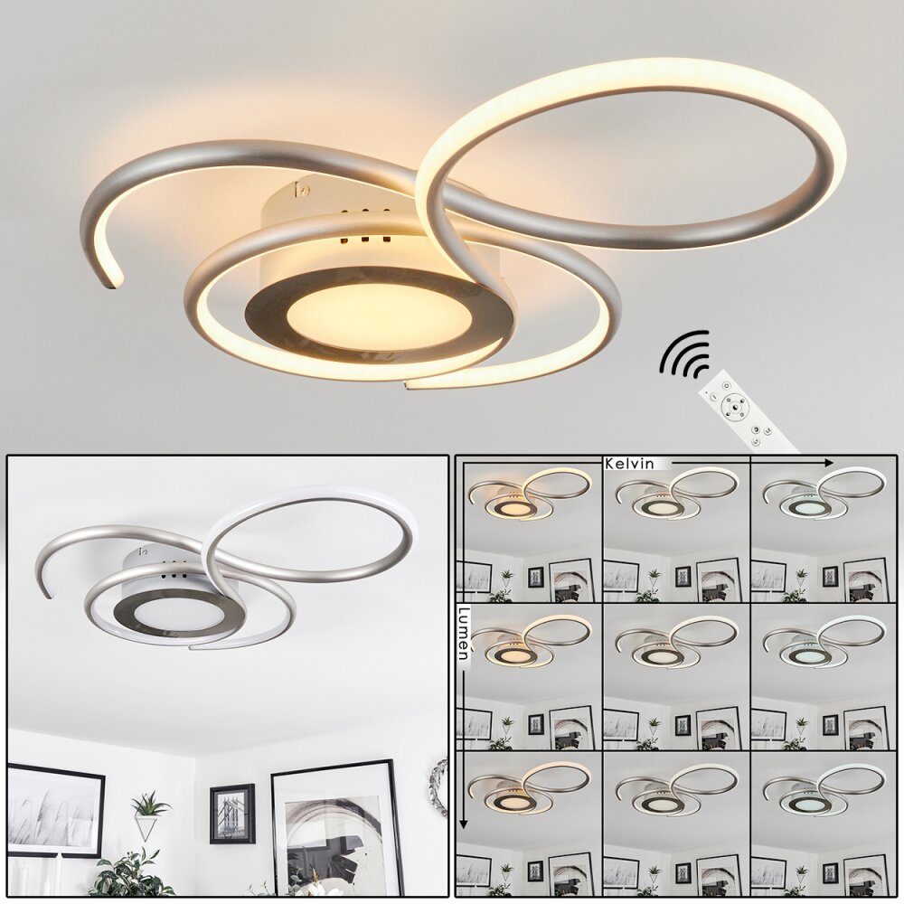 Olok Deckenleuchte LED Nickel-Matt, 1-flammig, Fernbedienung main product photo