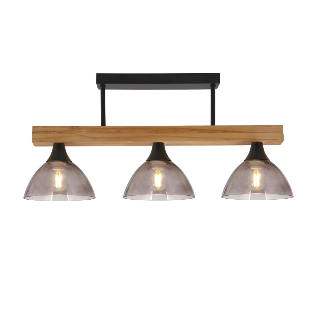 Globo LINDI Deckenleuchte Naturfarben, Schwarz, 3-flammig main product photo