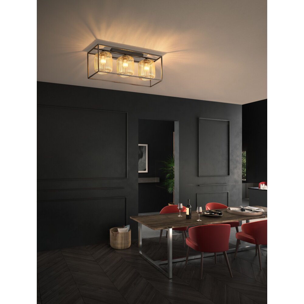 Fischer & Honsel Caydo Deckenleuchte Schwarz, 3-flammig main product photo