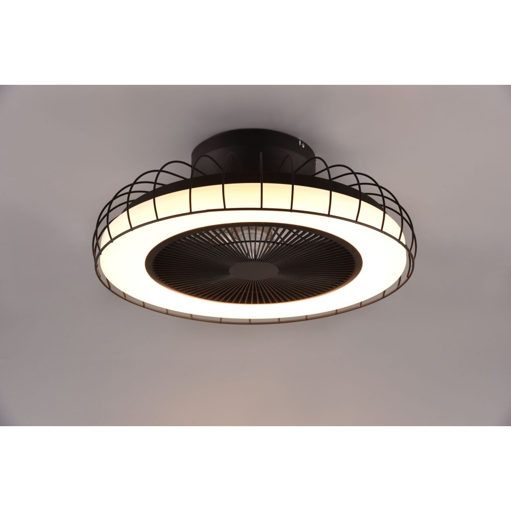 Reality Sandfjord Deckenventilator LED Schwarz, 1-flammig, Fernbedienung main product photo