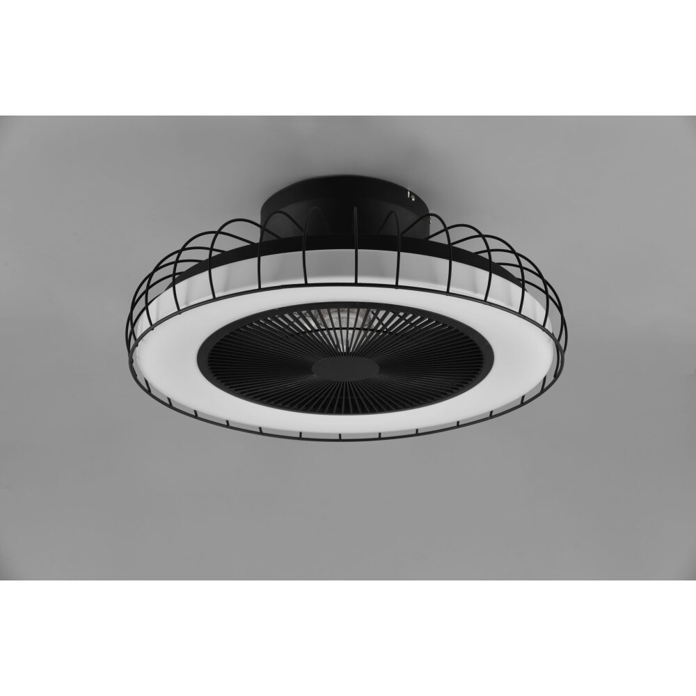 Reality Sandfjord Deckenventilator LED Schwarz, 1-flammig, Fernbedienung