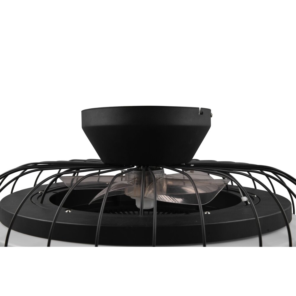 Reality Sandfjord Deckenventilator LED Schwarz, 1-flammig, Fernbedienung