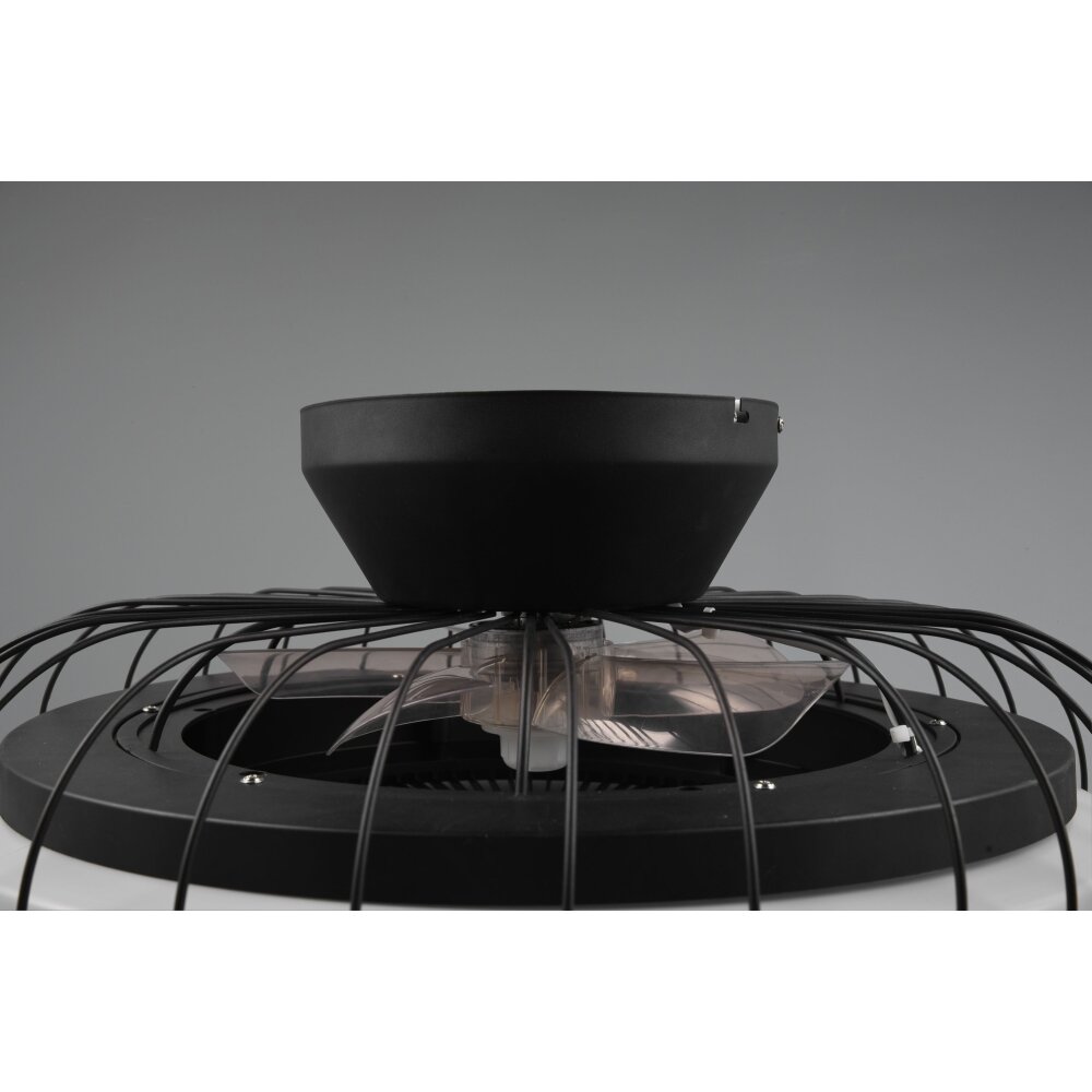 Reality Sandfjord Deckenventilator LED Schwarz, 1-flammig, Fernbedienung