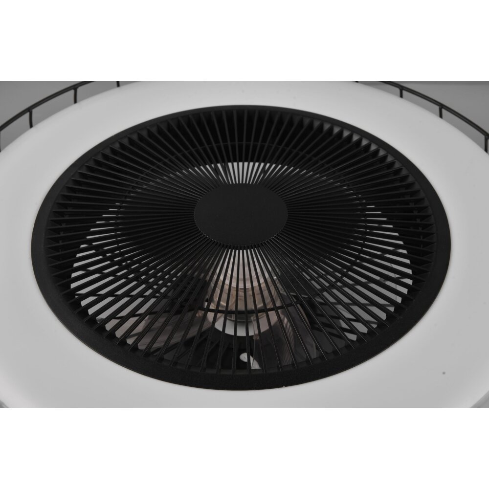 Reality Sandfjord Deckenventilator LED Schwarz, 1-flammig, Fernbedienung
