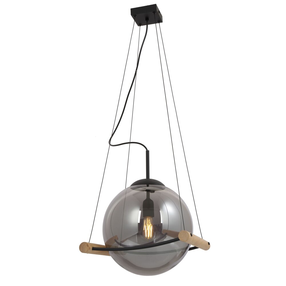 Globo LEONA Hängeleuchte Naturfarben, Schwarz, 1-flammig main product photo