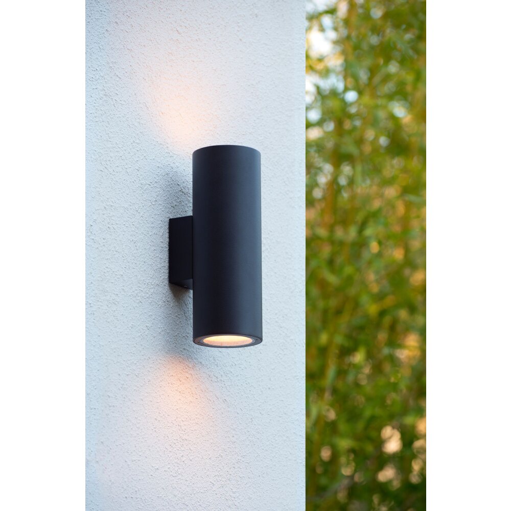 Lucide VOLANTIS Außenwandleuchte Schwarz, 2-flammig main product photo