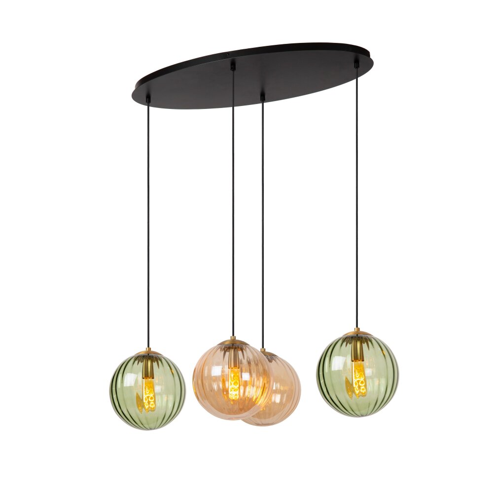 Lucide MONSARAZ Pendelleuchte Schwarz, 4-flammig main product photo