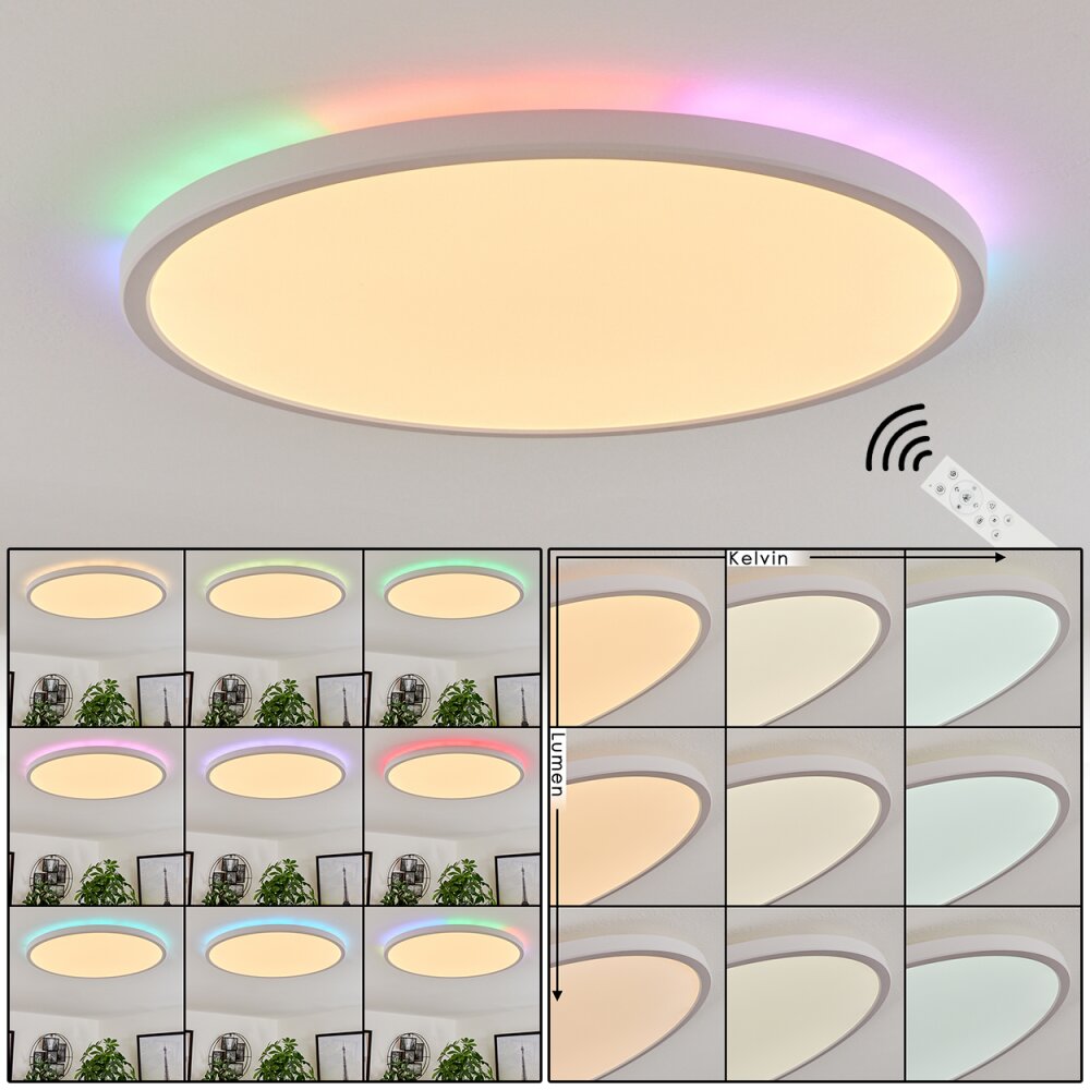 Hortinhas Deckenpanel LED Weiß, 1-flammig, Fernbedienung, Farbwechsler main product photo