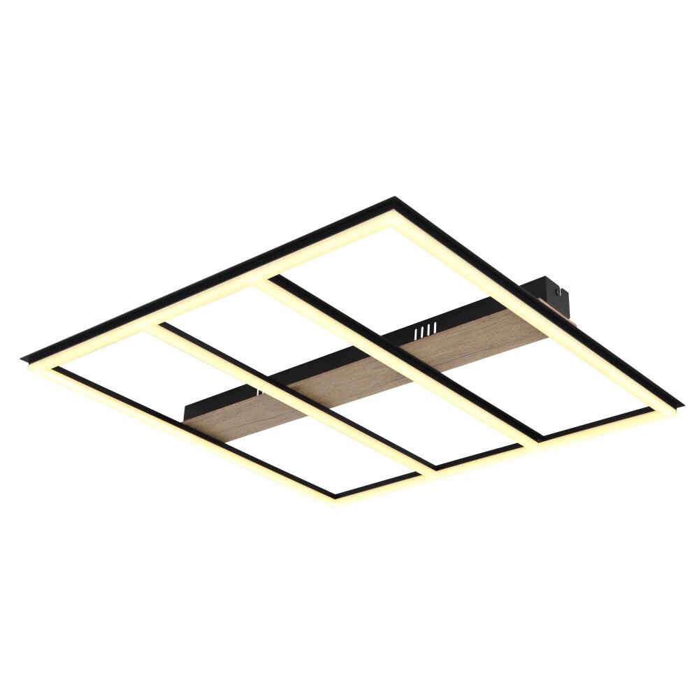 Globo FROOMY Deckenleuchte LED Holzoptik, Schwarz, 1-flammig main product photo