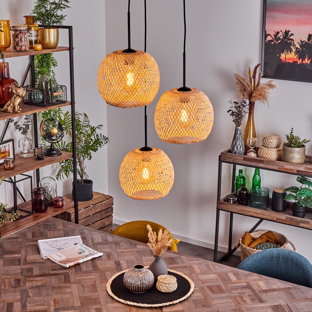 Bauro Hängeleuchte Naturfarben, 3-flammig main product photo