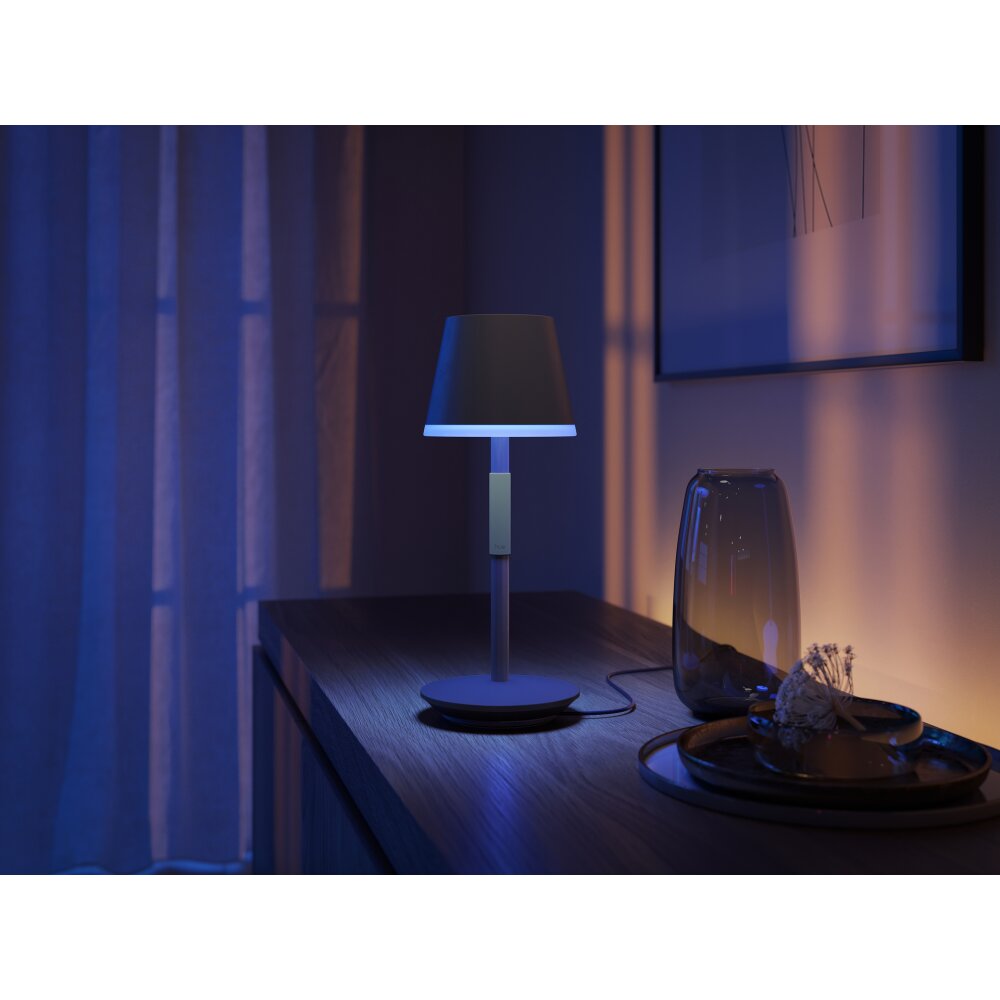 Philips Hue Go Außentischleuchte LED Grau, Schwarz, 1-flammig, Farbwechsler