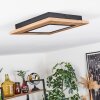 Salmi Deckenpanel LED Holzoptik, Schwarz, 1-flammig