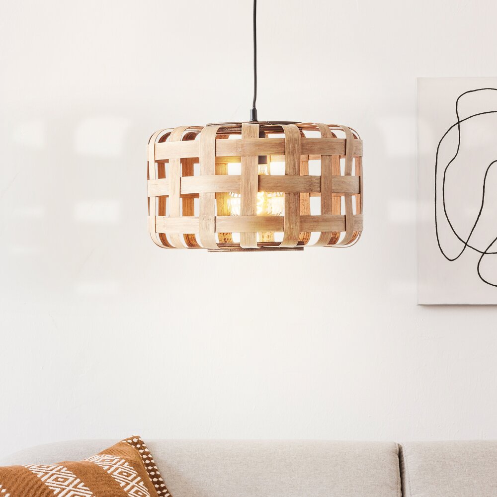 Brilliant Woodline Pendelleuchte Schwarz, 1-flammig main product photo