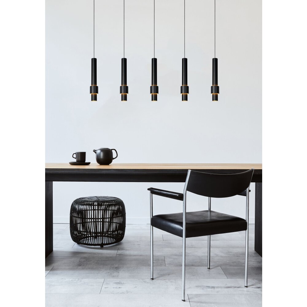 Lucide MARGARY Pendelleuchte LED Schwarz, 5-flammig main product photo