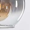 Koyoto Hängeleuchte Glas 25 cm Edelstahl, Schwarz, 1-flammig