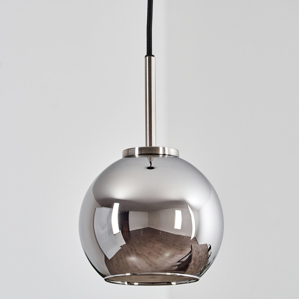 Koyoto Hängeleuchte Glas 15 cm Schwarz, Silber, 1-flammig