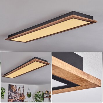 Salmi Deckenpanel LED Holzoptik, 1-flammig