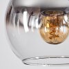 Koyoto Pendelleuchte Glas 15 cm Chrom, Klar, Rauchfarben, 3-flammig