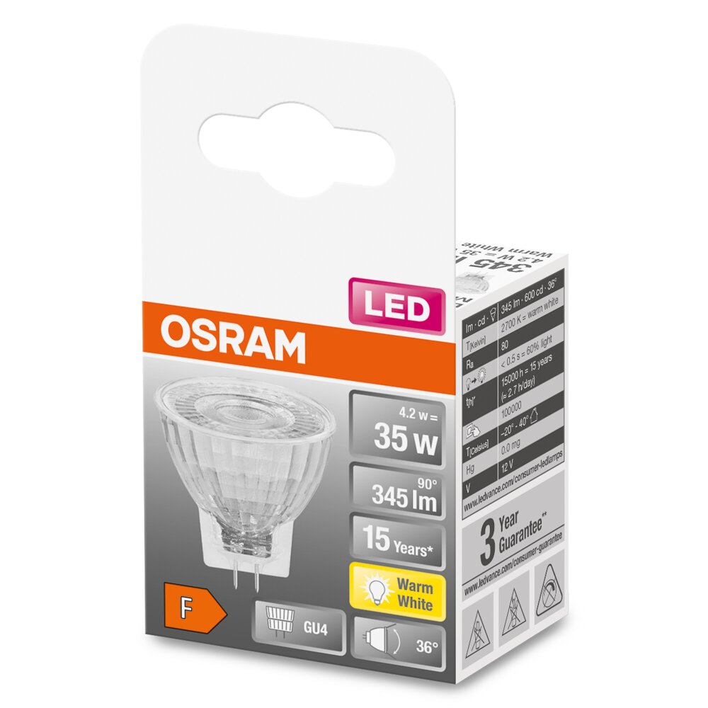 OSRAM LED STAR GU4 4,2 Watt 2700 Kelvin 345 Lumen main product photo