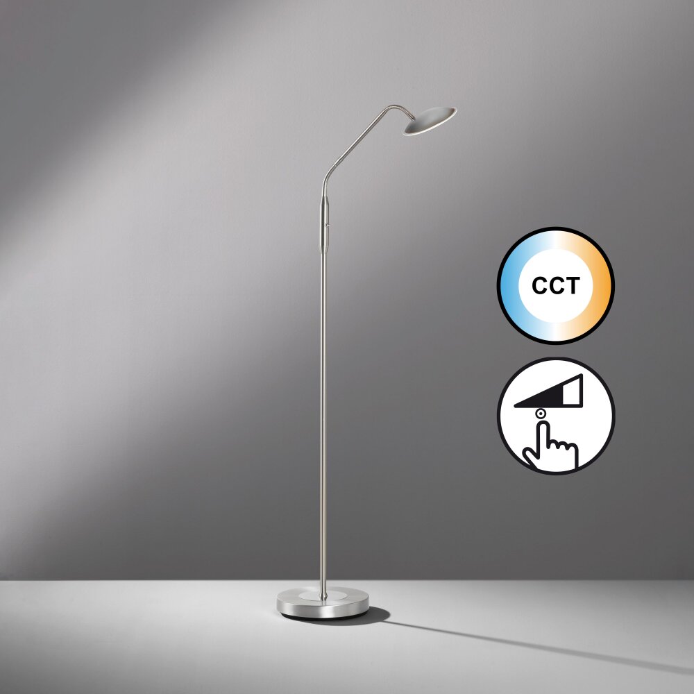 Fischer & Honsel Tallri Stehleuchte LED Nickel-Matt, 1-flammig main product photo