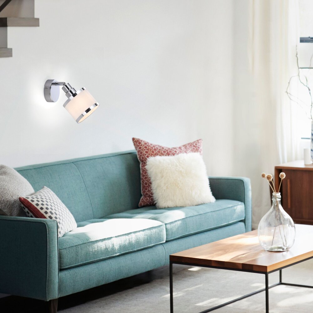 LeuchtenDirekt ACCOR Wandleuchte Silber, 1-flammig main product photo