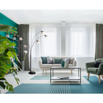 Globo SEYMOUR Bogenlampe Schwarz, 5-flammig