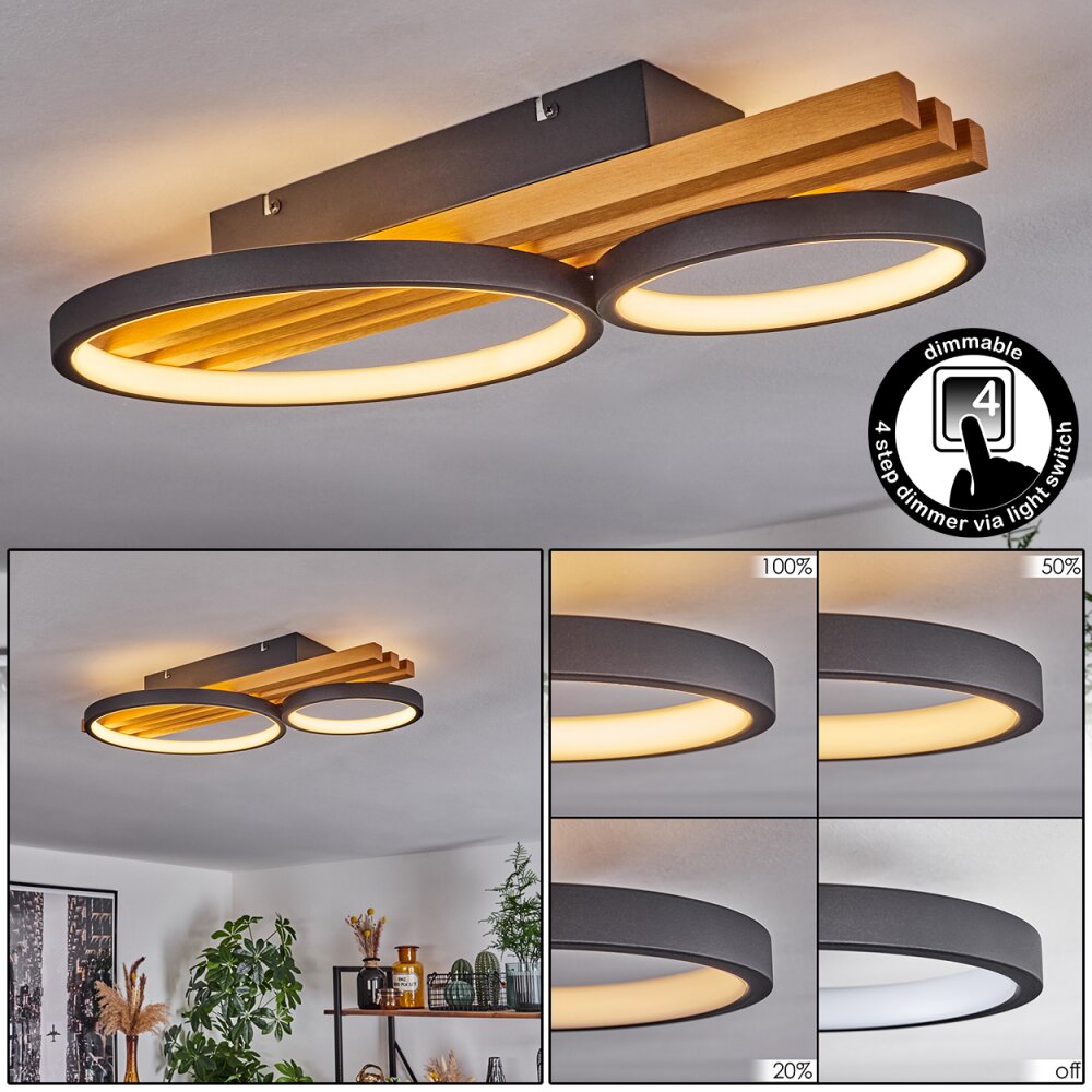 Rodekro Deckenleuchte LED Naturfarben, Schwarz, 1-flammig main product photo