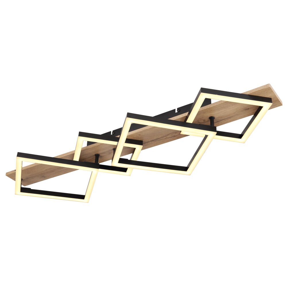 Globo BEATRIX Deckenleuchte LED Holzoptik, Schwarz, 1-flammig main product photo