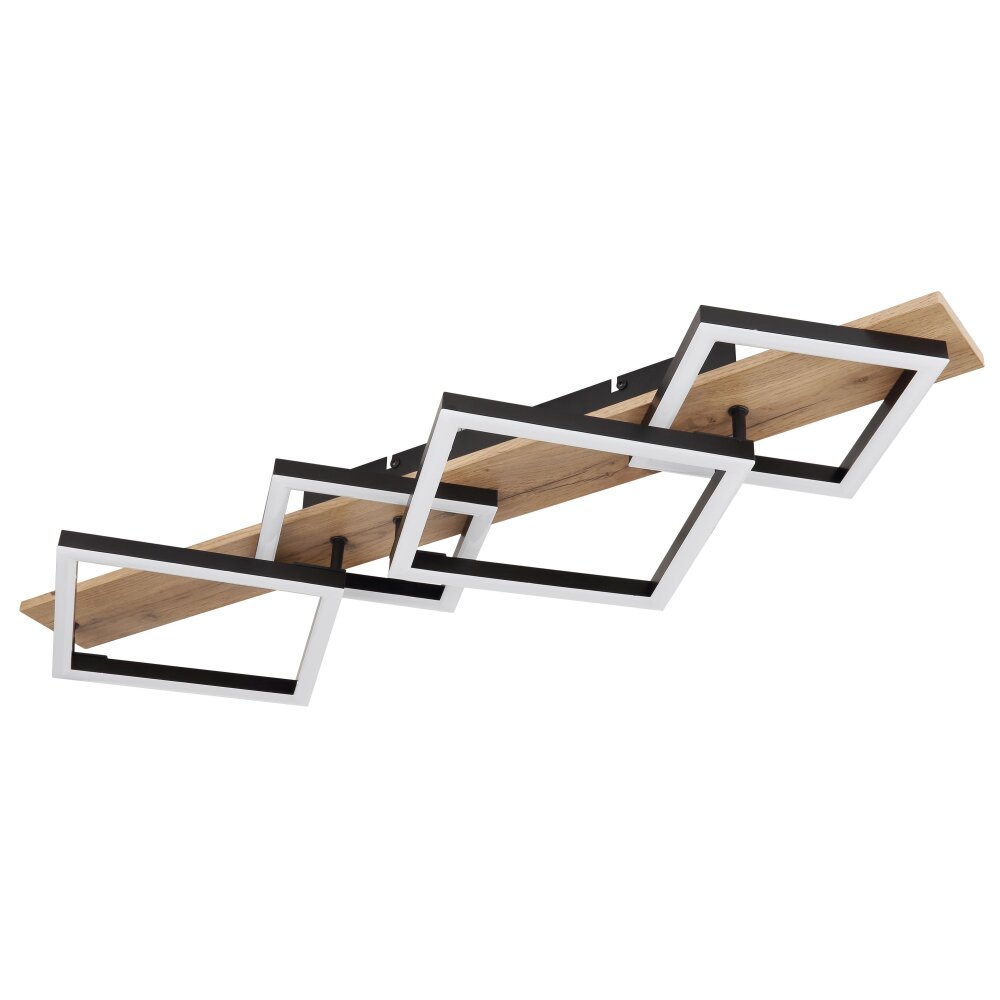 Globo BEATRIX Deckenleuchte LED Holzoptik, Schwarz, 1-flammig